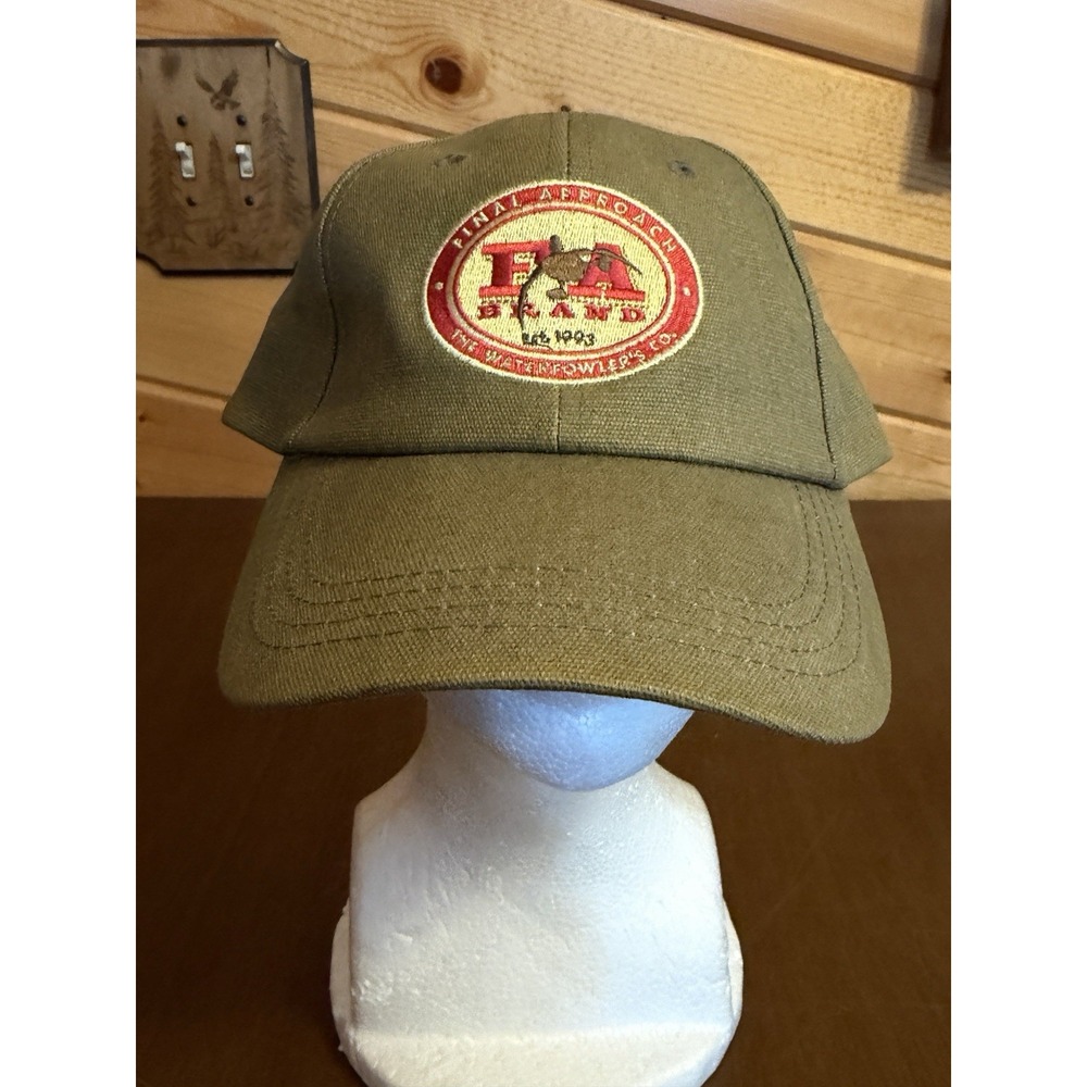 Final Approach The Waterfowler's Cap Hat Beige Adjustable Embroidered Hunting